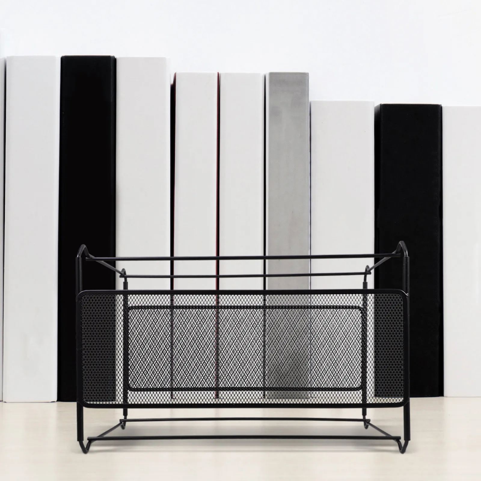 헤비 듀티 철제 파일 홀더 데스크탑 문서 랙 메쉬 책 보관 정리함 사무실 책상 파일 폴더 정리함 잡지꽂이