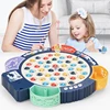 Fishing Toys For Children Boys Girls Magnetic Fish Game Electric Musical Rotating Board Play Outdoor Sports Educational Toys Kid 1