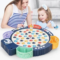 Fishing Toys For Children Boys Girls Magnetic Fish Game Electric Musical Rotating Board Play Outdoor Sports Educational Toys Kid 1
