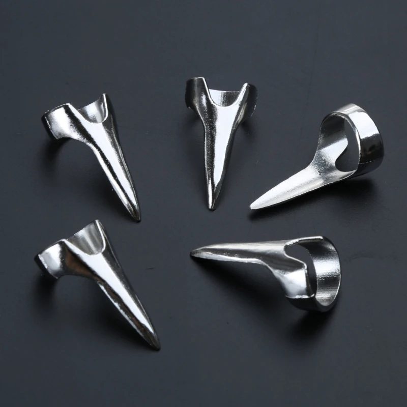 5pcs Finger Ring Metal Nails For Fingers Easy Braiding Hair Tool Finger Claws 5