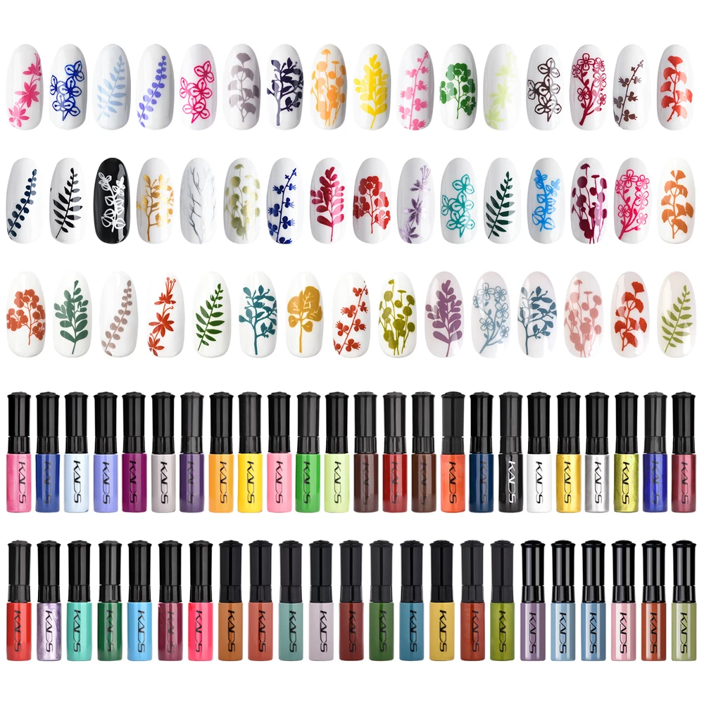 KADS 47 Colors Nail Art Stamping Polish Fingernail Stamp Polish Set Manicure Print Lacquer Nail Polish for Stamping Plates Bulk