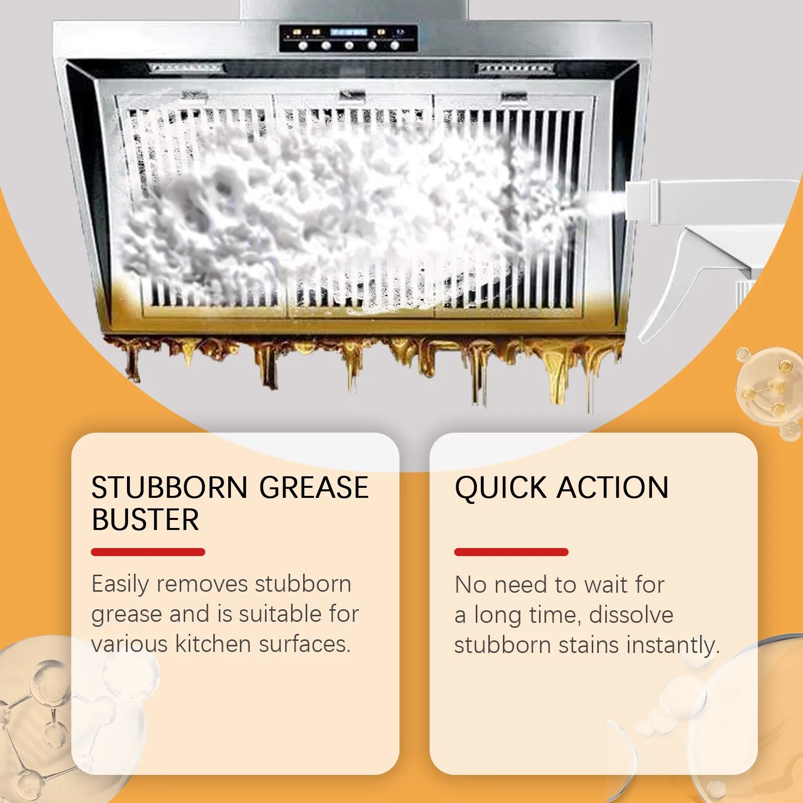 Kitchen Multi-Purpose Degreasing Powerful Cleaner Heavy Grease Cleaning Range Hood Grease Net Cleaning Cooktop Degreasing