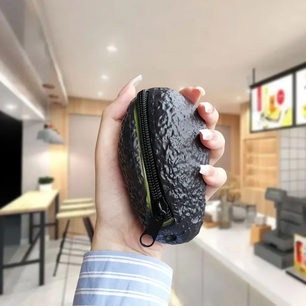 Girls Handbag Avocado Purse Portable Storage Bag Zipper Closure Wallet for Party Street Dating Commuting Travel