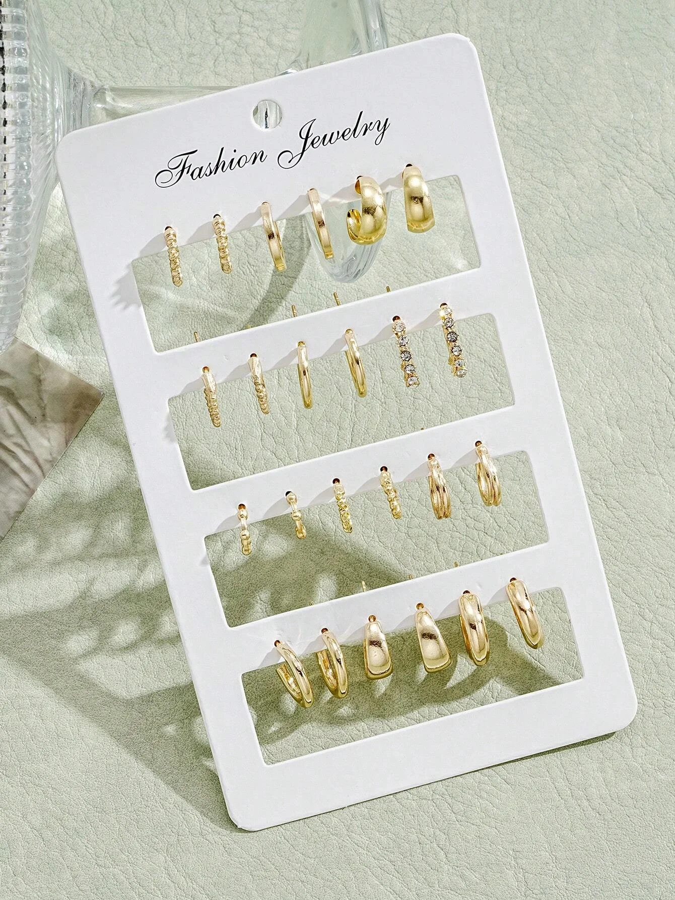 24pcs/Set Fashion Rhinestone Small Hoop Earrings Minimalist Everyday Earrings For Women Date Holiday Jewelry Anniversary Gifts