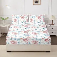 3pcs/set Printed Brushed Bed Sheet Three Piece Set with Pillowcase Included Bed Cover Set Soft and Skin Friendly and Comfortable 6