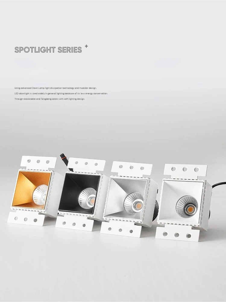 Led Spotlights Square Borderless Spot Light Triac ZigBee Dimmable Smart Ceiling Lamp Embedded Foco 110V220V For Living Room Home 4