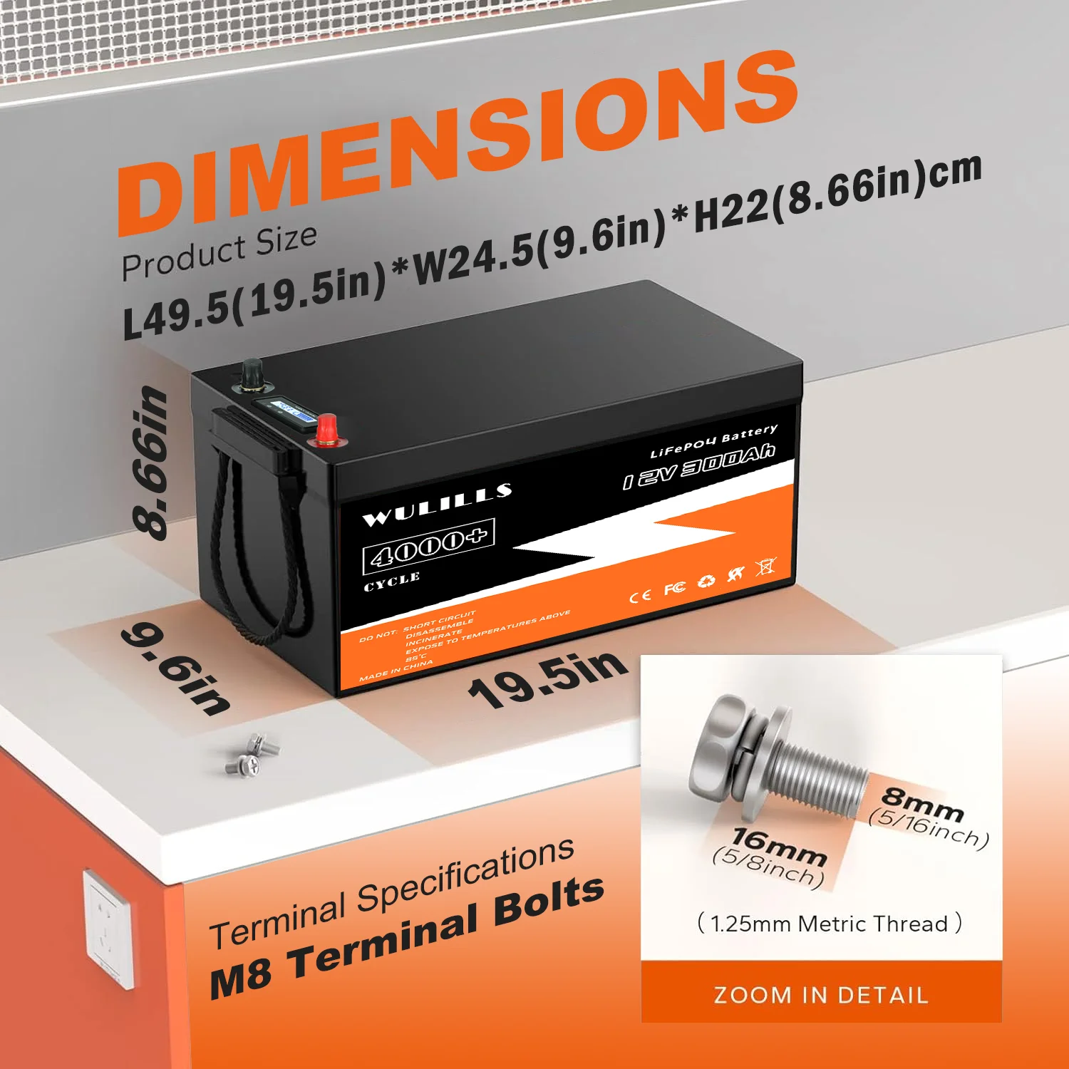 New LiFePO4 Battery 12V 100Ah 200Ah 300Ah 12.8V 24V 48V Lithium Iron Phosphate with Built-in BMS for Solar Boat Operation No Tax 2