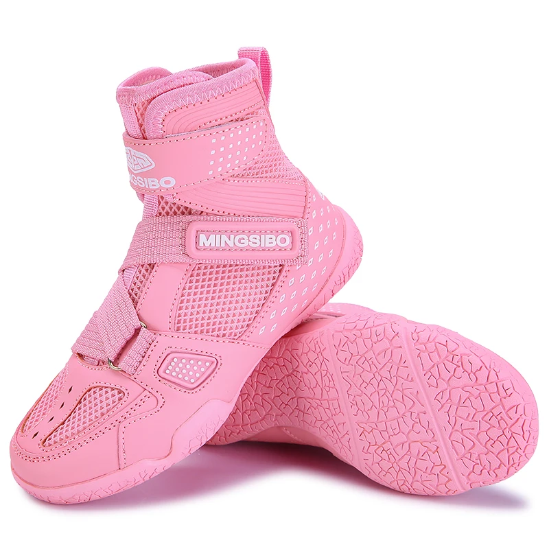 High-top Boxing Shoes Designed For Children wrestling Shoes Breathable and Comfortable Children's Fight Boots30-38