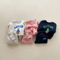 Autumn New Baby Long Sleeve Clothes Set Boy Girl Letter Print Sweatshirt + Pants 2pcs Suit Cotton Infant Toddler Casual Outfits 1
