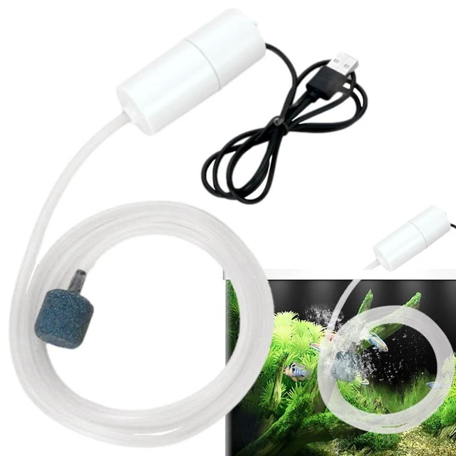 Mini Aquarium Sauerstoff Luftpumpe USB Leise Outdoor Angeln 5V Fisch