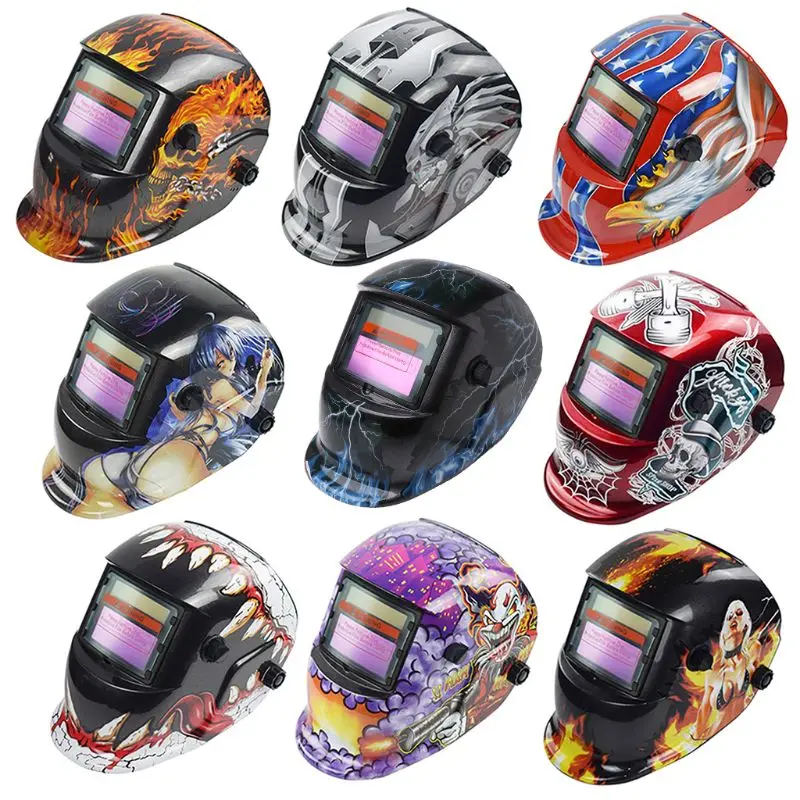 Adjustable Head Mounted Argon Cap Welding Helmet Solar Energy Light Mask Auto Diming Welders Face Shield Head DropShipping