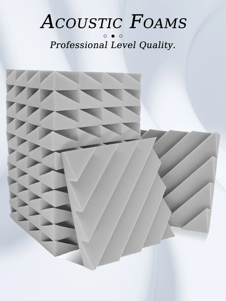 Description Picture 2 of itemTOUO Studio Sound Absorbing Foam Panels 6-24 Pack Drum Room Absorption Treatment Self Adhesive Sound Absorbing Foam