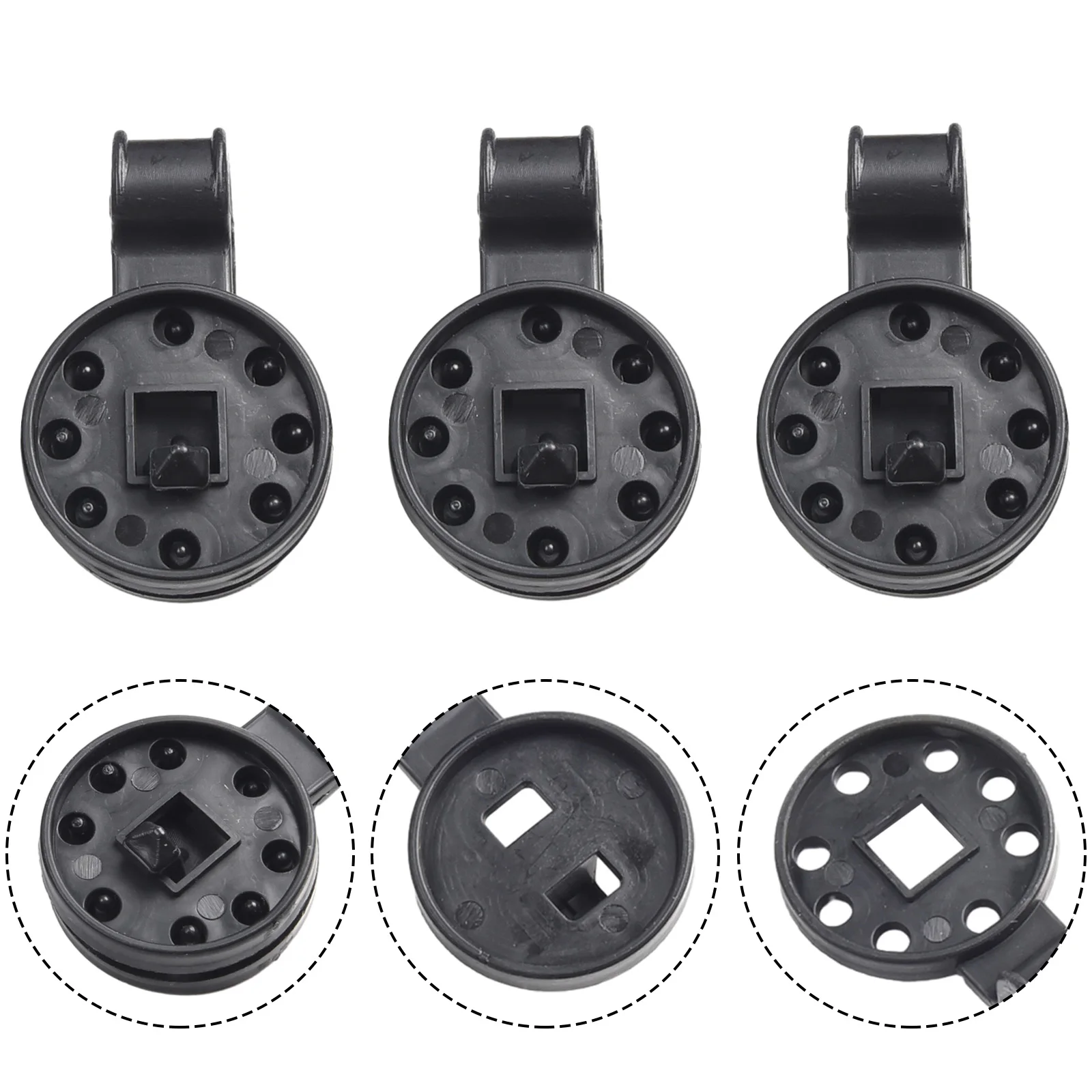 

50PCS Shade Cloth Plastic Clips Drawstring Eye Design Multifunctional PP Clip For Shade Net Anti-bird Net Garden Net Black
