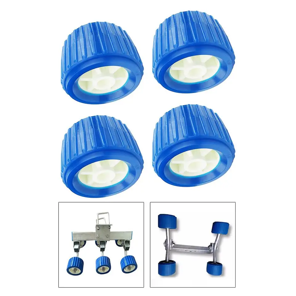 Pwshymi 4 Rulli Oscillanti A Coste Per Rimorchio Barca | PP Blu, 108x75x19 Mm | Antigraffio E Resistente Al Calore | Sostituzione Diretta