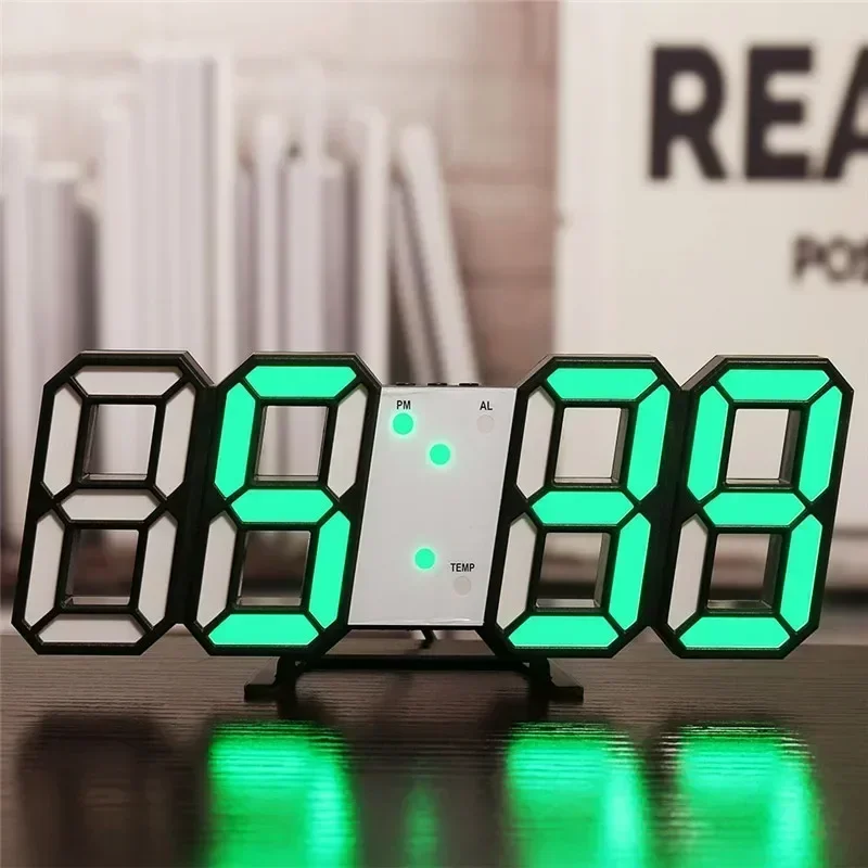 Luminous 3D LED Wall Clock with USB Plug-In - Stylish Multifunctional Home and Office Decor