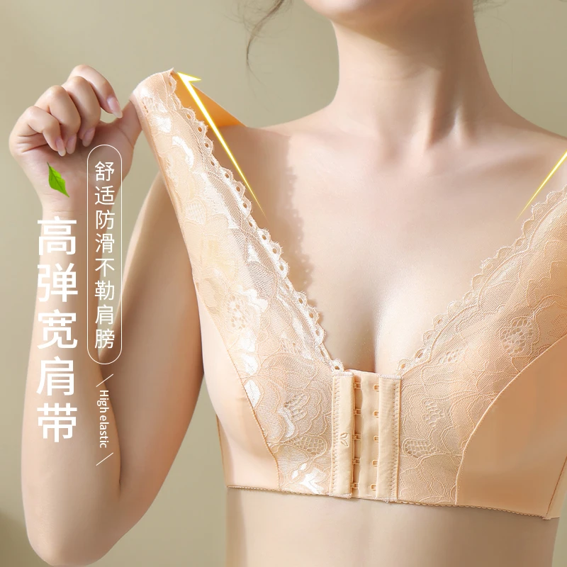 Sexy Front Closure Seamless Bra Minimizer Bra Deep Cup Plus Size Bras for Women Underwear Wireless Lingerie Anti-Sag Push up Bh 4