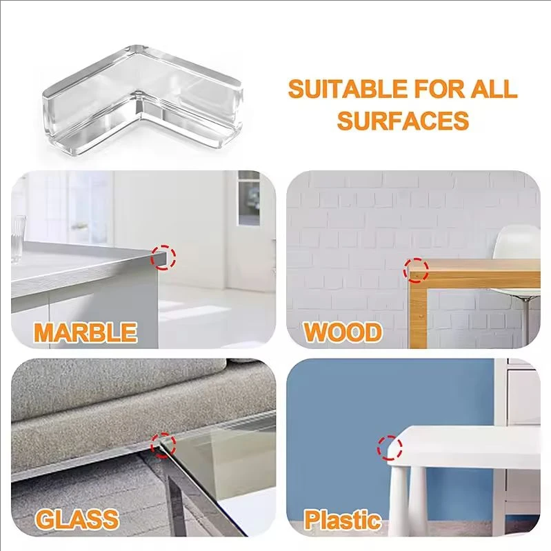 8-Pack Durable Soft Rubber Corner Protectors for Safety and Edge Protection