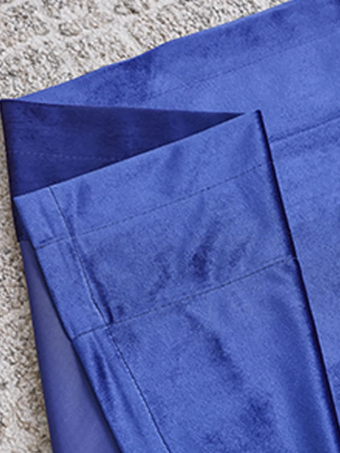 American Style, European Style Blue Curtains Living Room Velvet Blackout Curtains Room Darkening Decorative Curtains 1PC 5