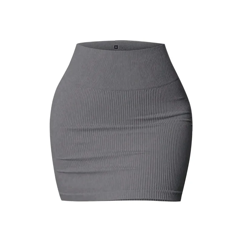 Women Seamless High Waist Bodycon Mini Skirt Ribbed Stretchy Yoga Skirt Casual Slim Fit Workout Summer Butt Lift Short Skirts 6