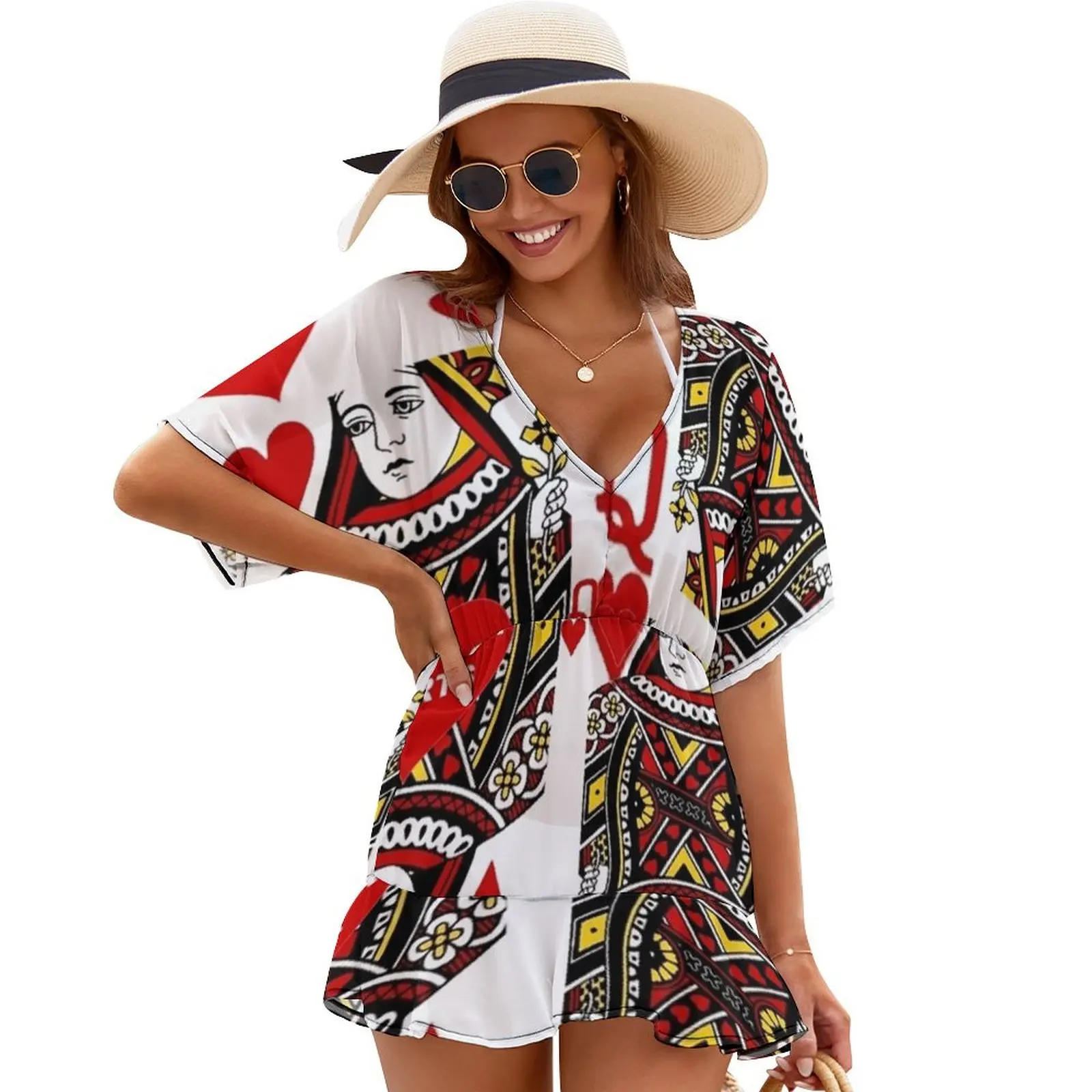 

HEARTS & RED QUEENS CASINO ART Cover Ups womens clothing women's evening dresses 2024 Womens dresses sexy dress