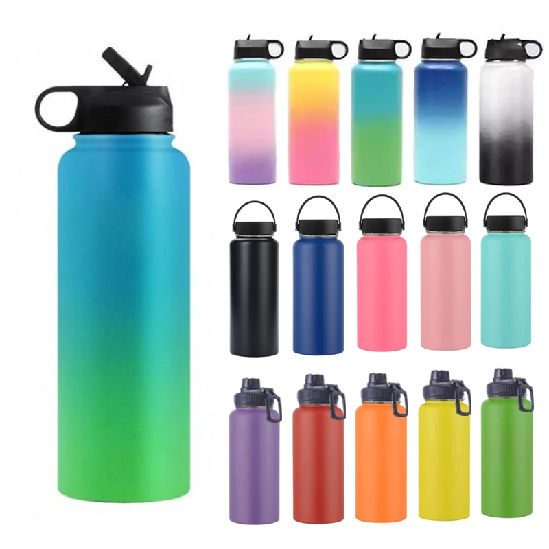 40OZ Hydro Flask Water Bottle w/ Straw Lid Stainless Steel Vacuum