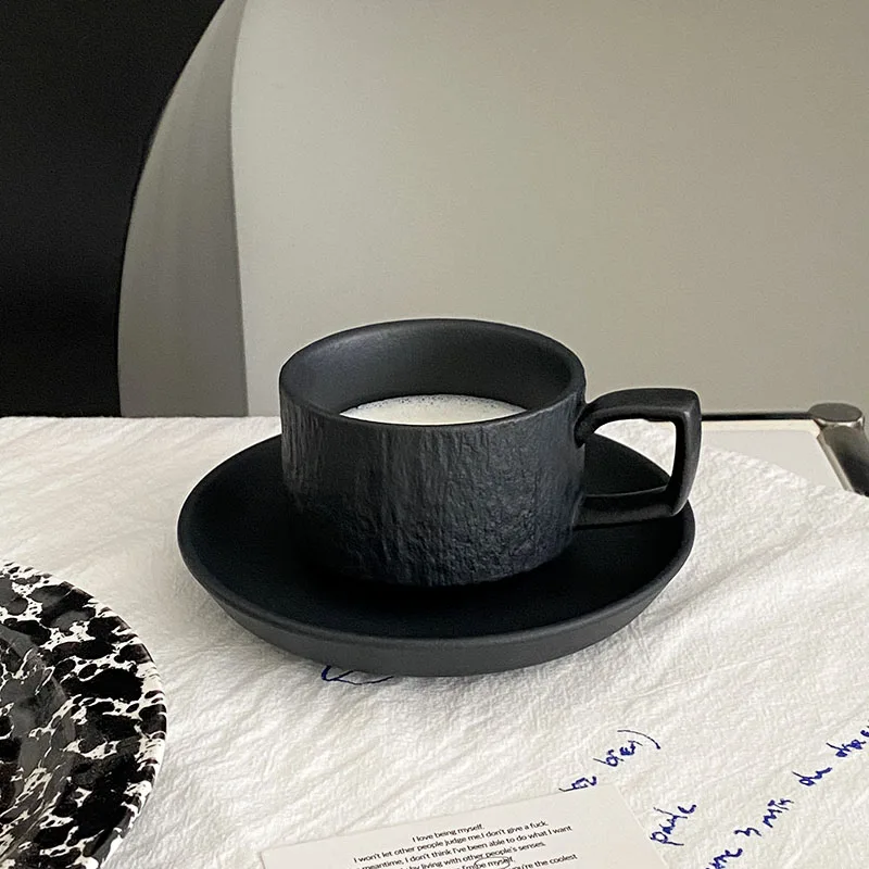 Black & White Ceramic Coffee Cup Set 3