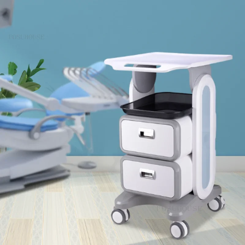 Modern Mobile salon Trolleys Hospital Medical Dental Tool Cart with Two or One Drawer Dental Plastic Storage Tool Trolley Cart Z For multi layer storage trolley