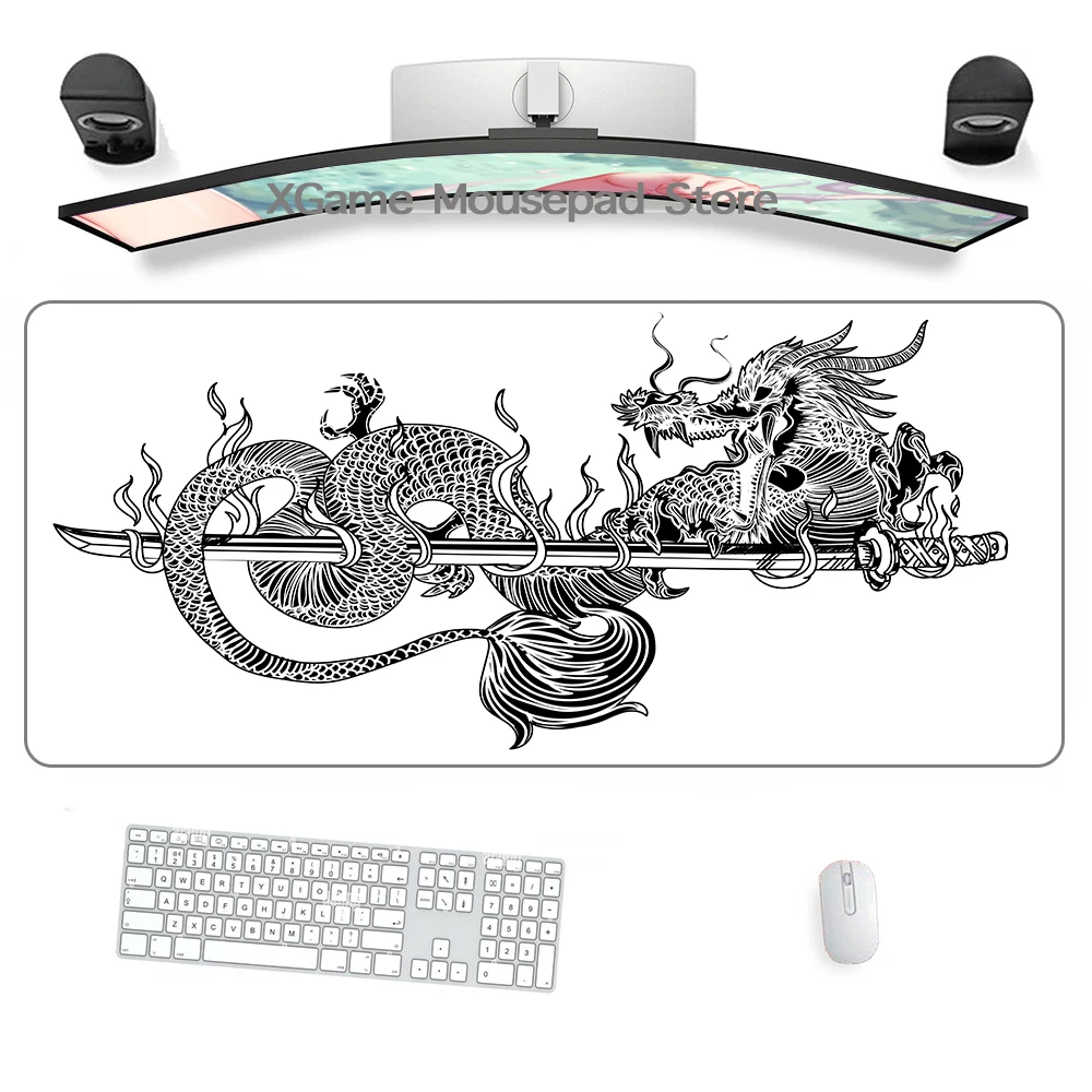 Grande Mouse Pad com Chinese Dragon Print Acessórios para Jogos Escritório Computador Teclado pc Gamer Laptop Desk Mat hd Xxl 100x50 - Imagem 6