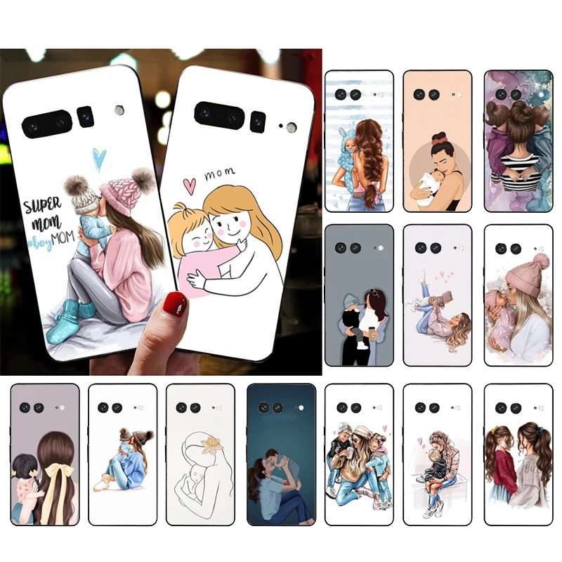 

Super Mom Mother Daughter Son Phone Case For Google Pixel 8 7 Pro 7A 7 6A 6 Pro 5A 4A 3A Pixel 4 XL Pixel 5 6 4 3 3A XL Shell
