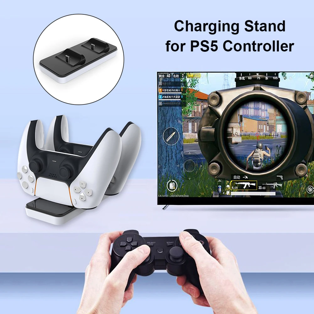 듀얼 USB C 충전 크래들, 듀얼 센스 컨트롤러 충전기, USB 케이블 포함