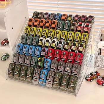 กล่องเก็บของในรถยนต์รุ่นอัลลอยด์ 1:64 Hot Wheels Multi-meka ชั้นวางบันไดโปร่งใส Multi-Layer Display 1
