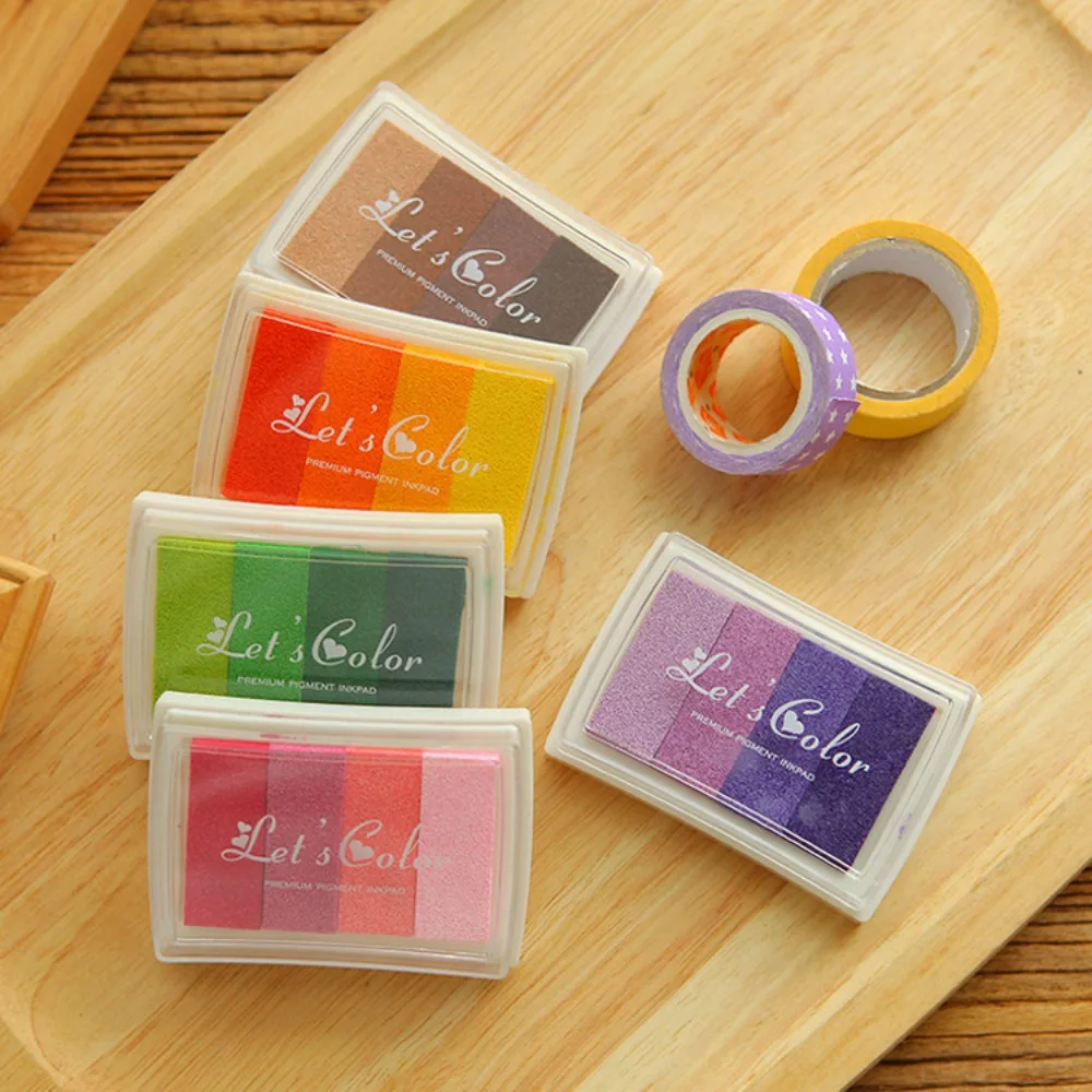 DIY Ink Pad Printing Oil Sponge Plastic Creative Decoration Gradient Four-color diy ink pad