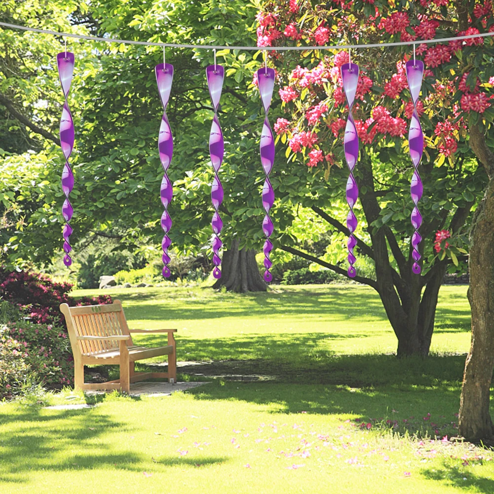 Bird Deterrent Stick Waterproof Rotating Wind Chime Convenient Bird Repelling Wind Chime with Lanyard for Garden Decoration