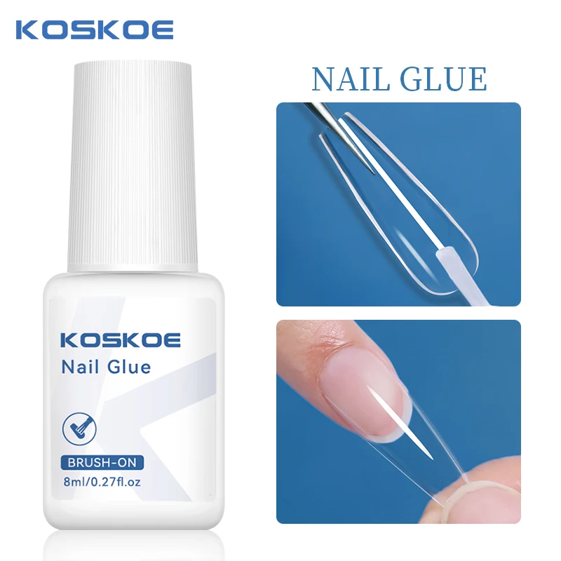 8ml Nail Glue Fast Dry Adhesive with Brush Acrylic False Tips Powder