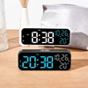 Digital Alarm Clock Temperature and Date Week Display Voice Control Table Clock 12/24H Electronic LED Alarm Clocks for Bedroom 3
