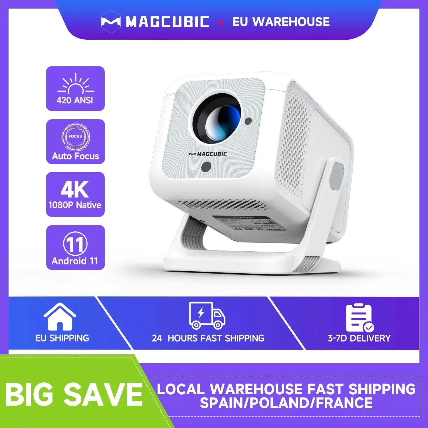 Przenośny projektor Magcubic HY310X 4K 420ANSI z Polski za $73.59 / ~276zł