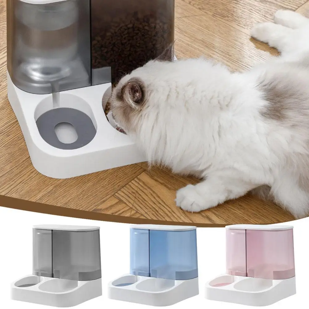 1PCS Automatic Cat Food Dispenser Drinking Water Bowl Pet Supplies Wet And Dry Separation Dog Food Container Dispenser images - 6