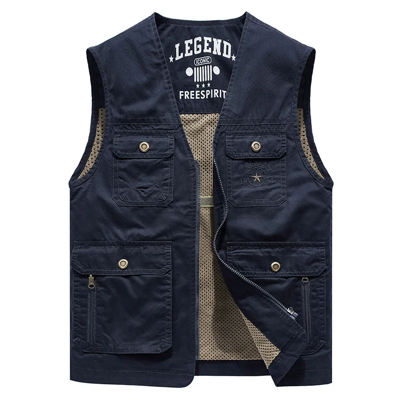 

Summer Men Unloading Tactical Vest Coat Casual Men's Photographer Waistcoat Mesh Work Sleeveless Jacket Tools Pocket Vest