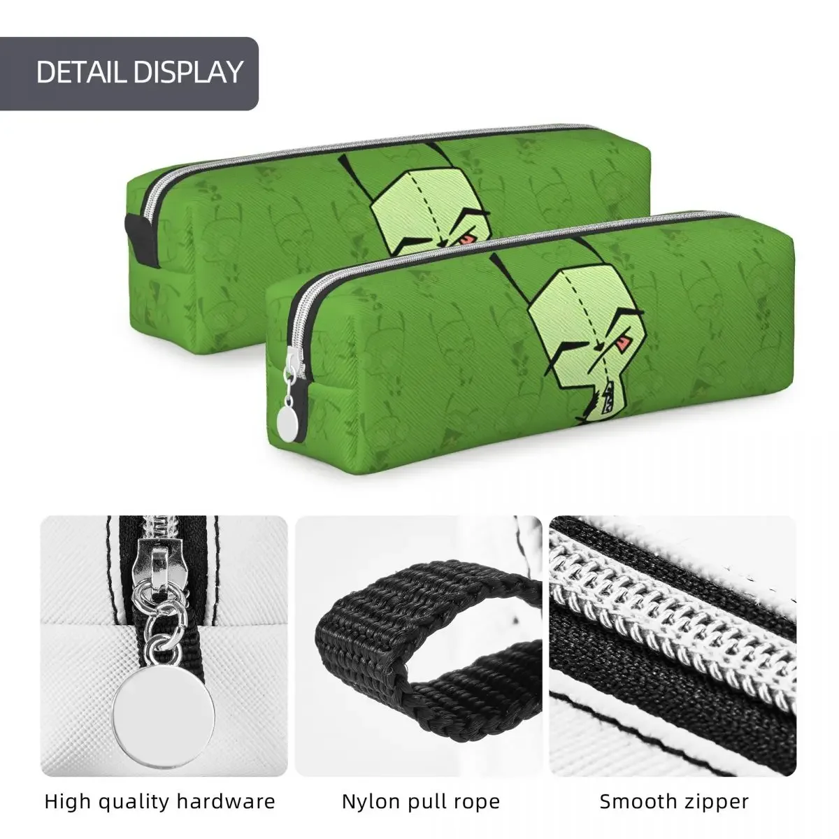 Dog Gir Invader Zim Pencil Cases Fashion Cartoon Pen Holder Bag for Student Big Capacity Students School Zipper Pencilcases 5