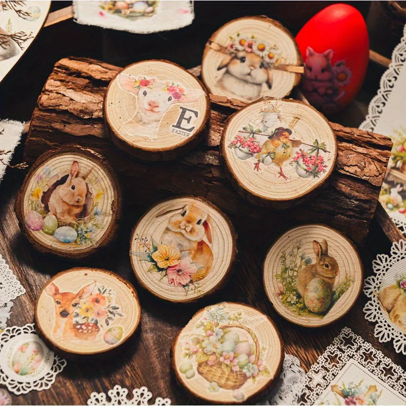 3 Sheet Cute Easter RUB ON Transfer Stickers Kawaii Happy Easter Floral Egg Bunny Duck Stickers DIY Album Scrapbooking Sticker