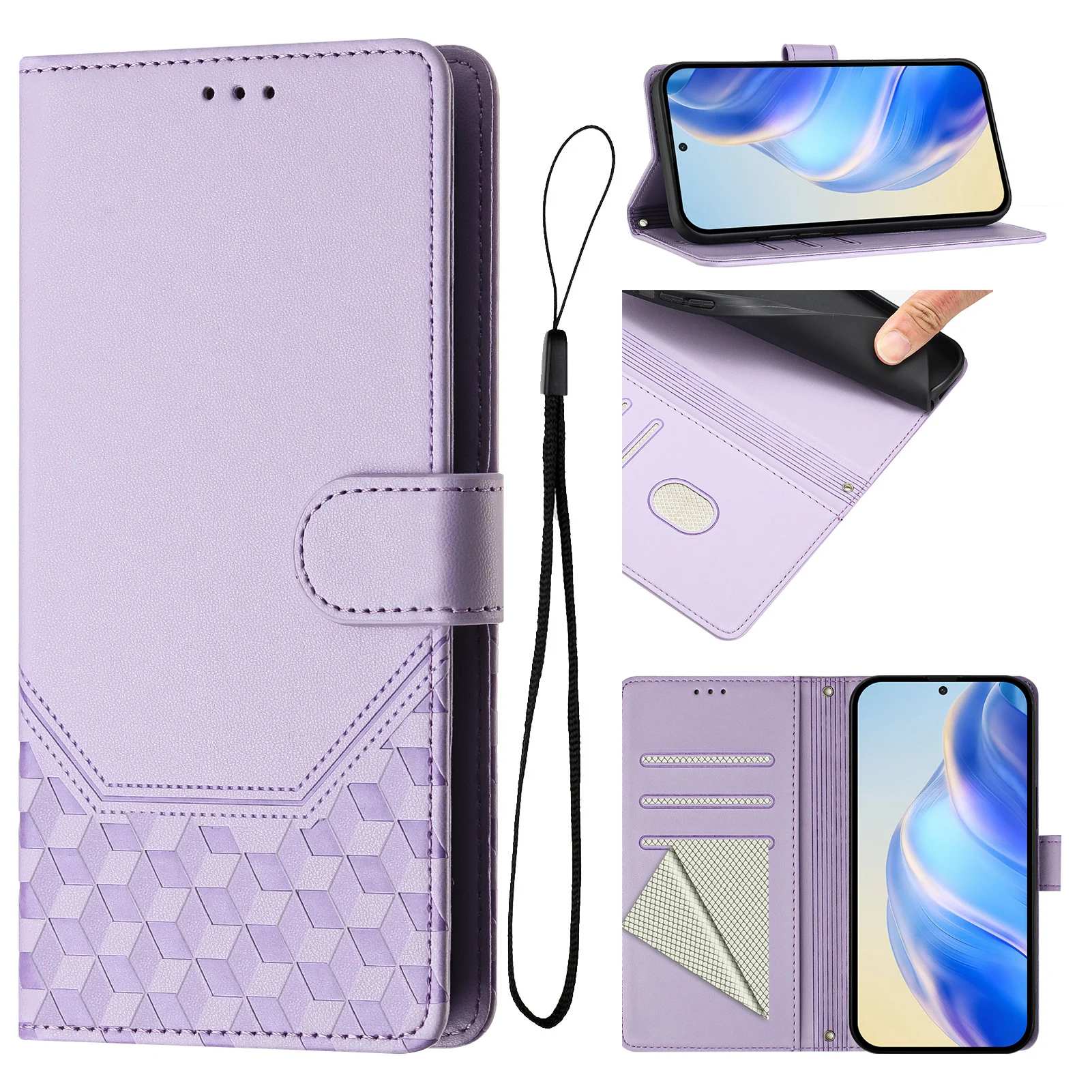 3D Leather Phone Wallet Case Book Cover