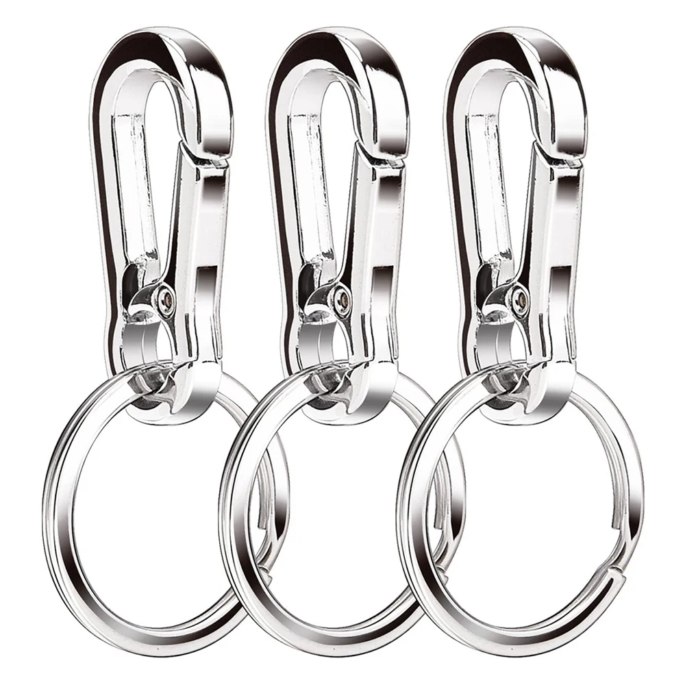 Happon Metal Keychain Carabiner Clip Keyring Key Ring Chain Clips Hook  Holder Organizer for Car Keys Finder for Men, 2 Packs 