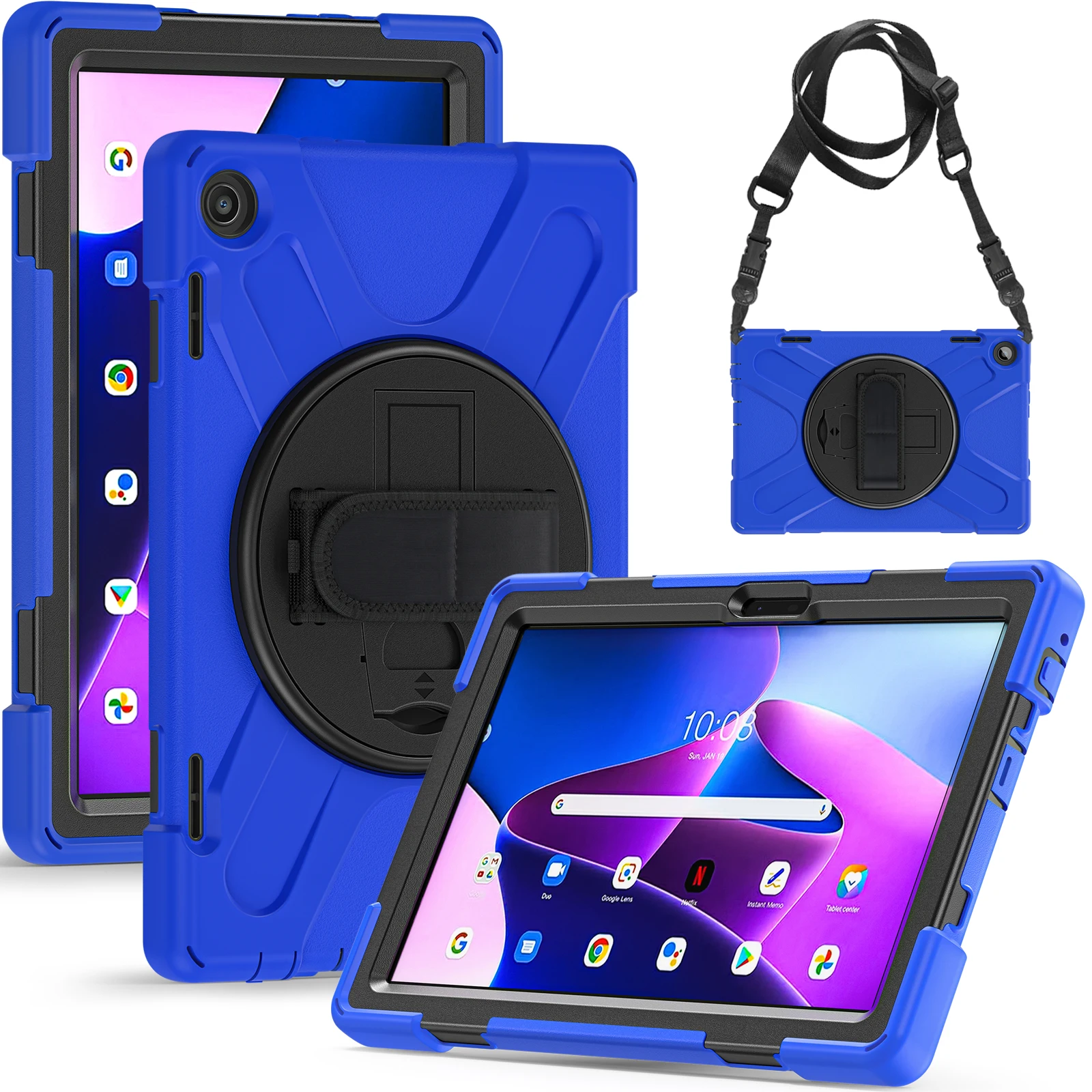 Silicone Shockproof Rotating Stand Case with Handle