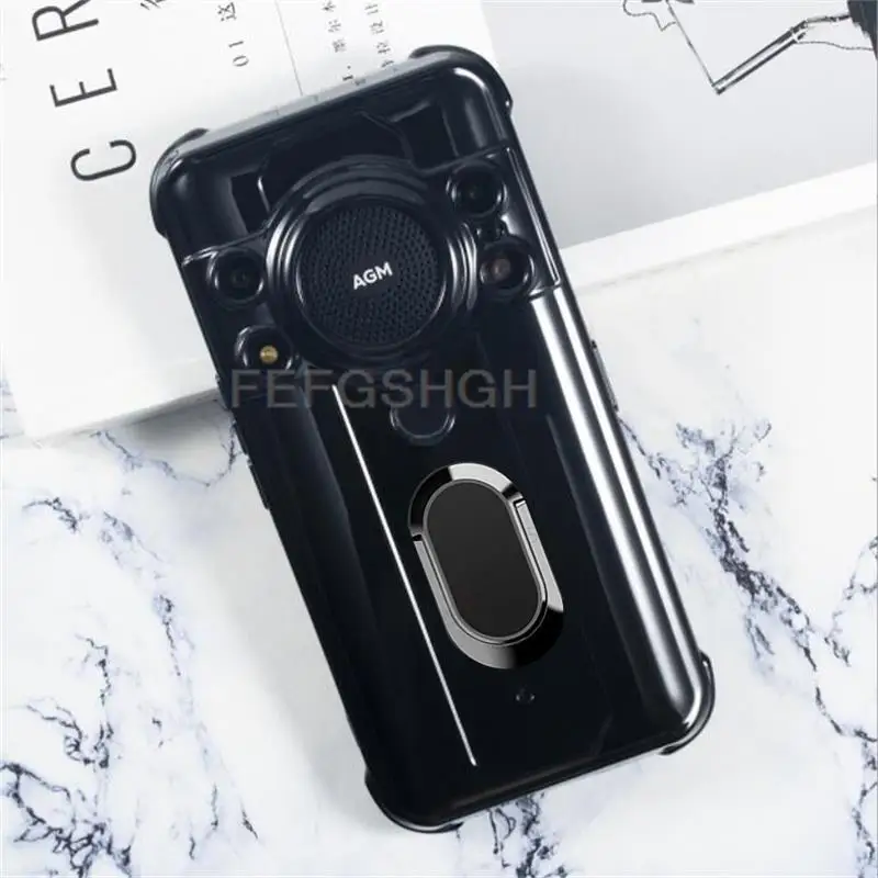 Per Agm H5 Agm H5 Pro 6.52 "Supporto Per Anello Posteriore Staffa Per Telefono Custodia Per Smartphone Tpu Cover Morbida In Silicone