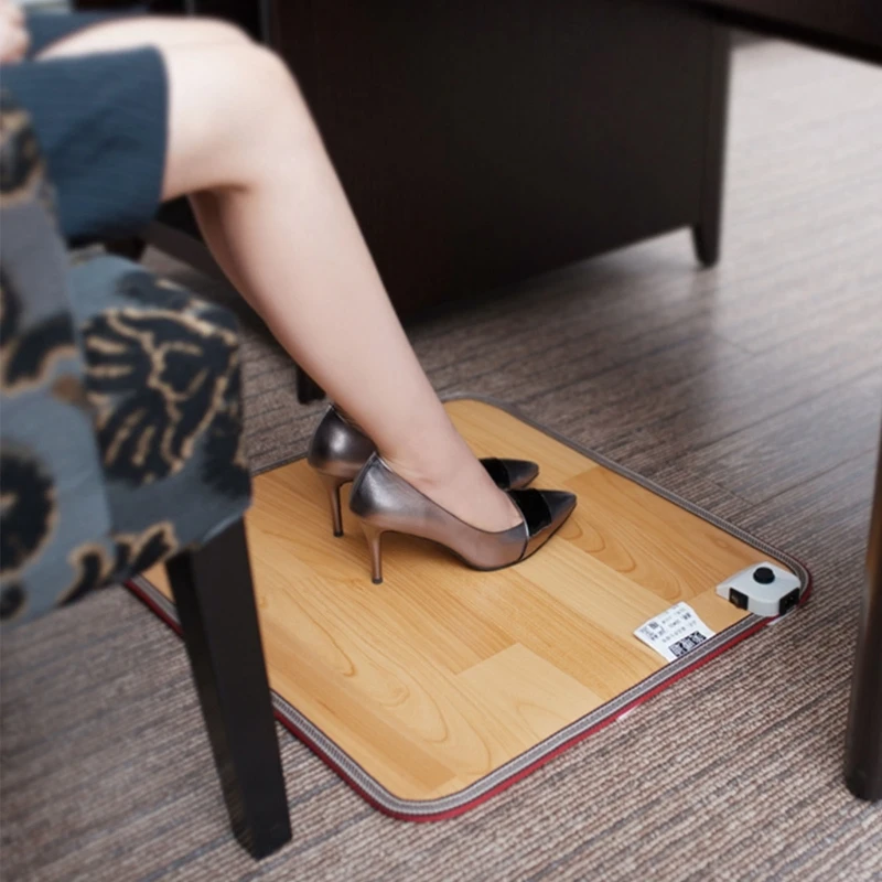 US/EU/UK/AU Electric Foot Warmer Pad Carpeted Toes Warming Heater Foot