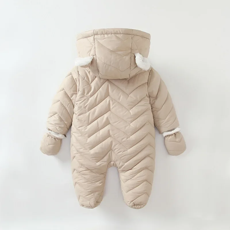 Bodysuits Coats Newborns Baby Girls Boys Jumpsuit Jacket Hoodied Footies Gloves Children Winter Clothes Toddlers Quilted Romper