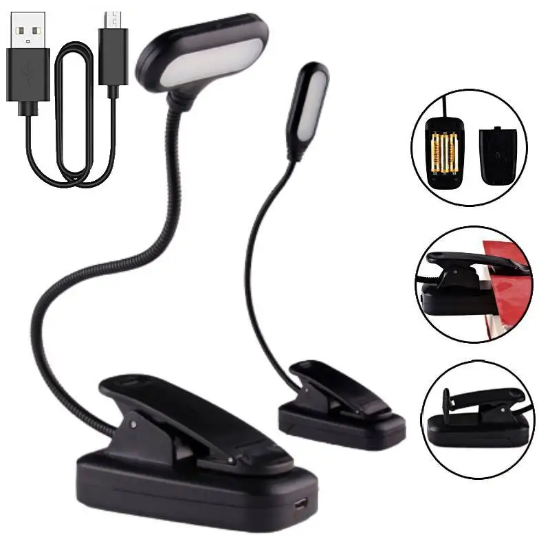 RechargeableBookLightMini7LEDReadingLight3LevelWarmCool