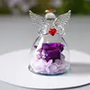 Eternal Flowers Angel Rose Figurines Gifts Preserved Rose In Angel Glass Cover Mothers Day Valentine Day Gifts For Mother Women 3