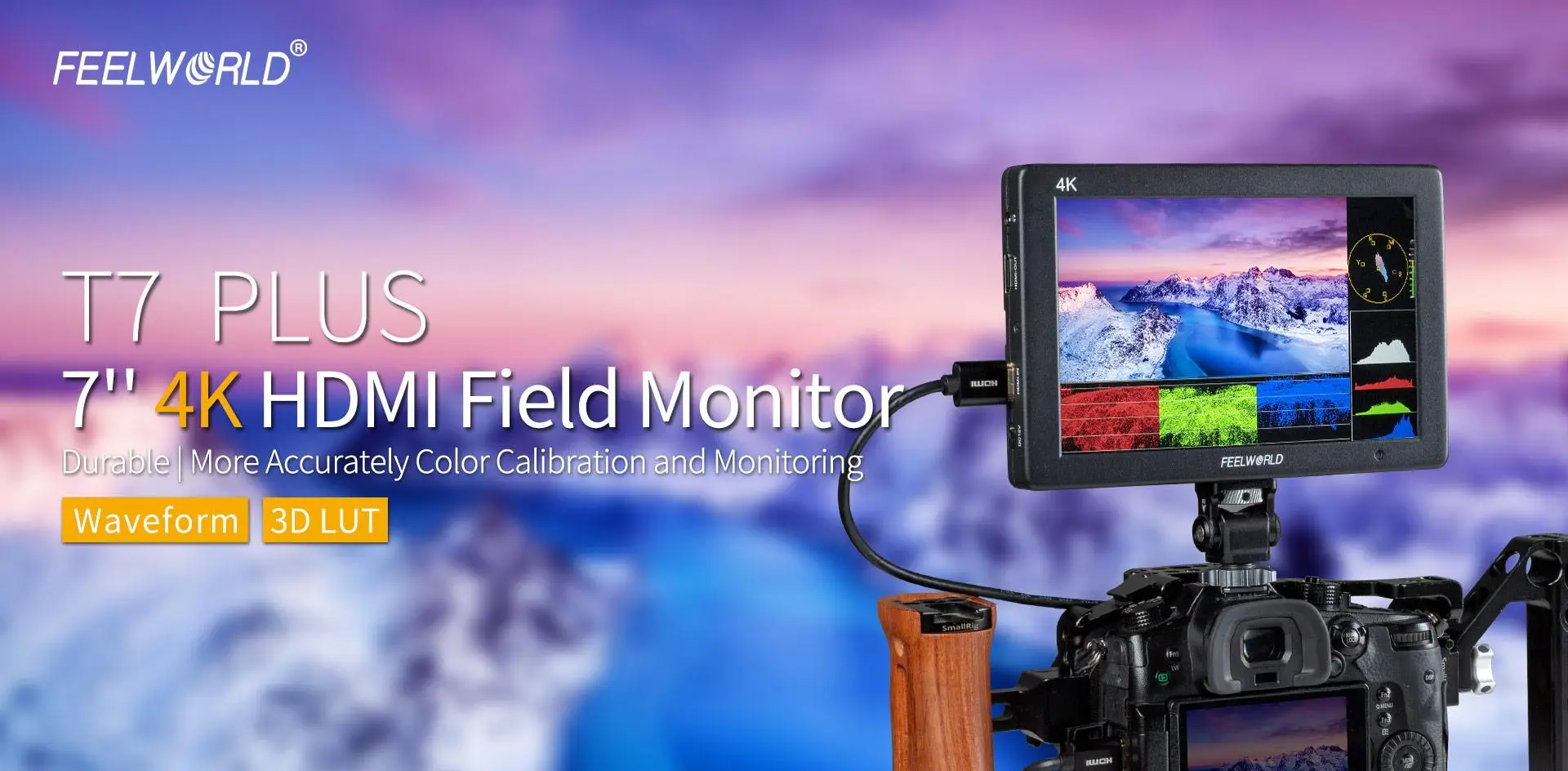 FEELWORLD T7 Plus 7inch 3D LUT On Camera Field DSLR Monitor 4K