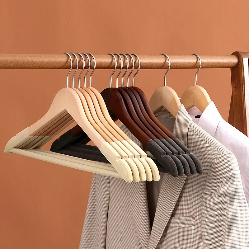 

Вешалка для одежды из массива дерева, нескользящая вешалка для сушки вещей, вешалка для хранения одежды для взрослых, органайзер для одежды, 5 шт.